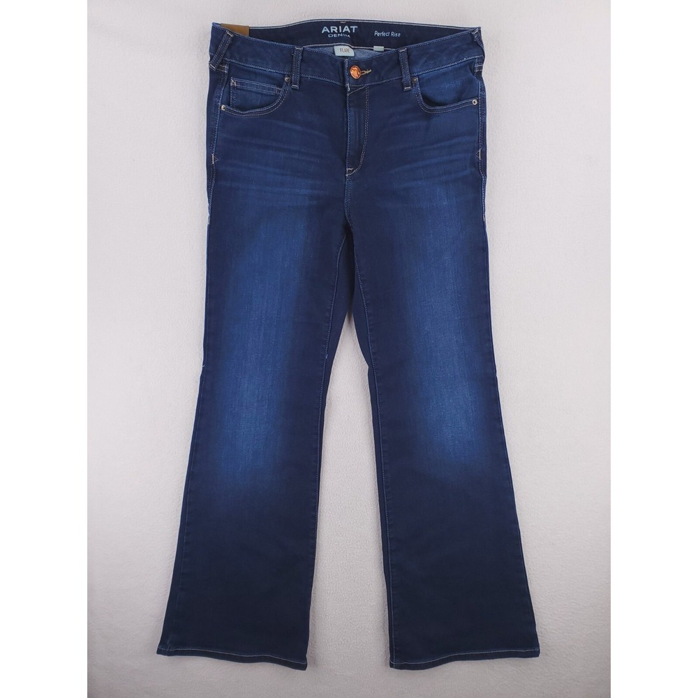 Ariat Jeans Womens 32 Flare Perfect Rise Relaxed Trouser Y2K BOHO Denim Pants
